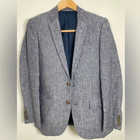 J. Crew Blue Linen Suit - 36S - Picture 1 of 8